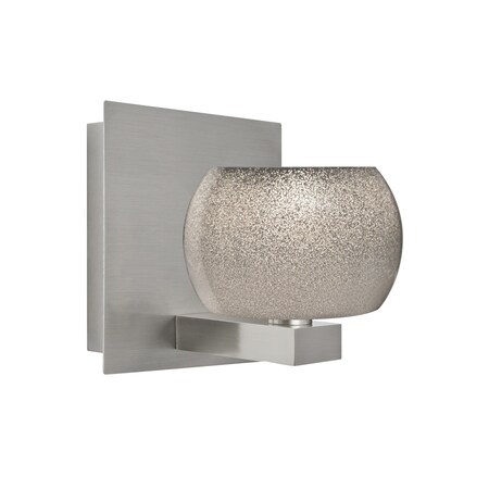 Besa Lighting Keno Vanity, Smoke Sand, Satin Nickel Finish, 1x60W Halogen 1WF-KENOSM-SN